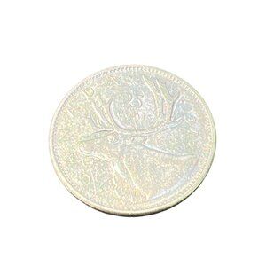 1978 Canadian Quarter Coin With Caribou Design & Queen Elizabeth II Profile
